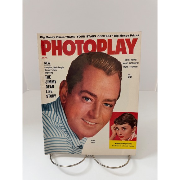 Photoplay Other - Vintage Photoplay Magazine September 1956 Alan Ladd Audrey Hepburn James Dean